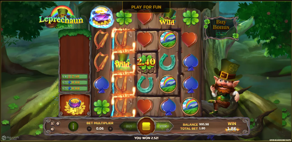 joker leprechaun slots payline example